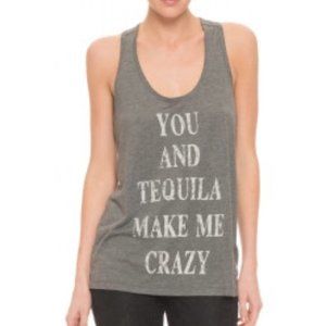 Haute Hippie Gray "You and Tequila" Tank Top M